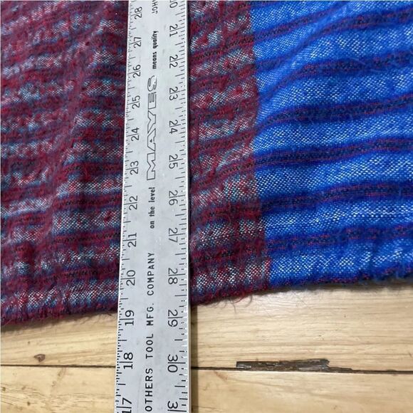 Boho Surfer Beach Sweater Adult L Tribal Beach Knit Aqua ColorBlock Pullover M/L - Picture 8 of 16